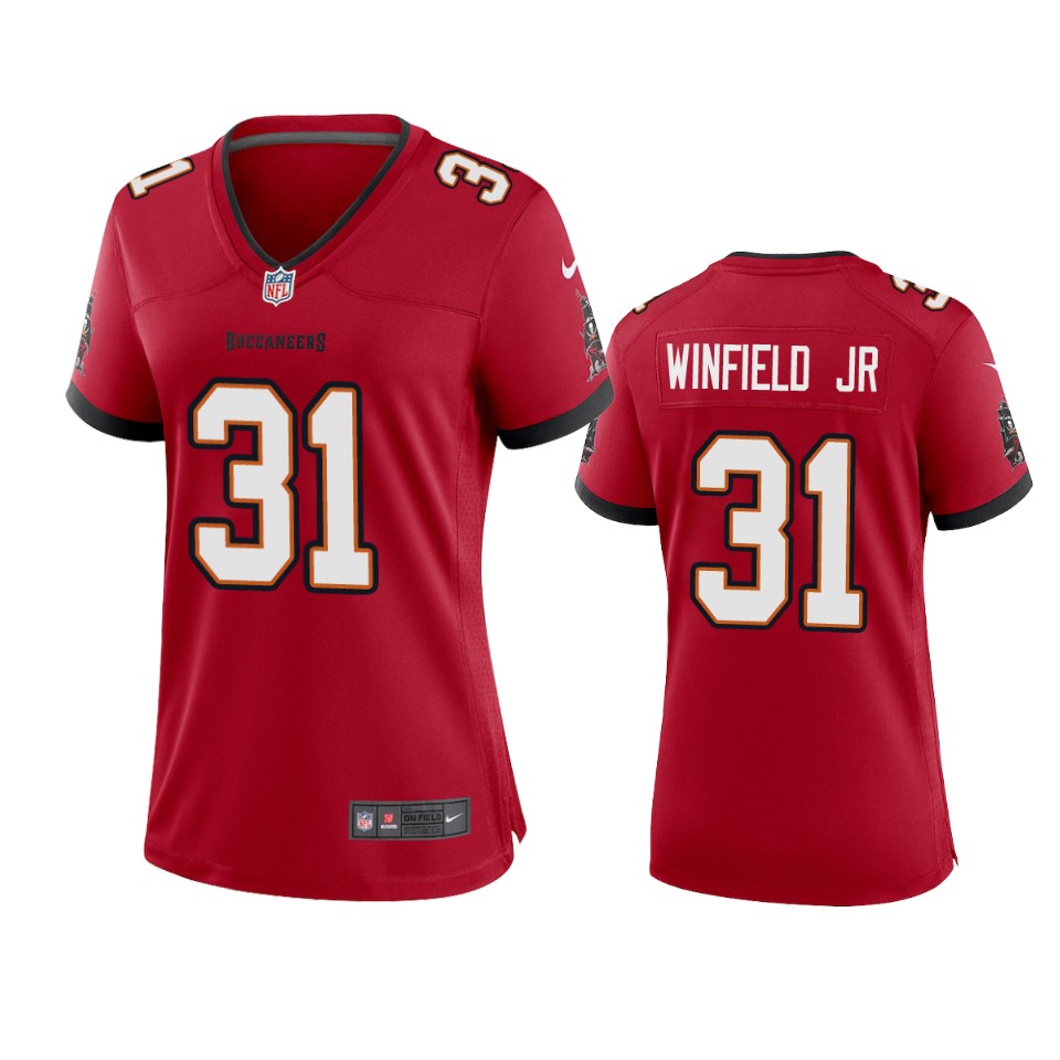 Nike women Tampa Bay Buccaneers #31 Antoine Winfield Jr. Red 2020 NFL Draft Game Jersey->women nfl jersey->Women Jersey